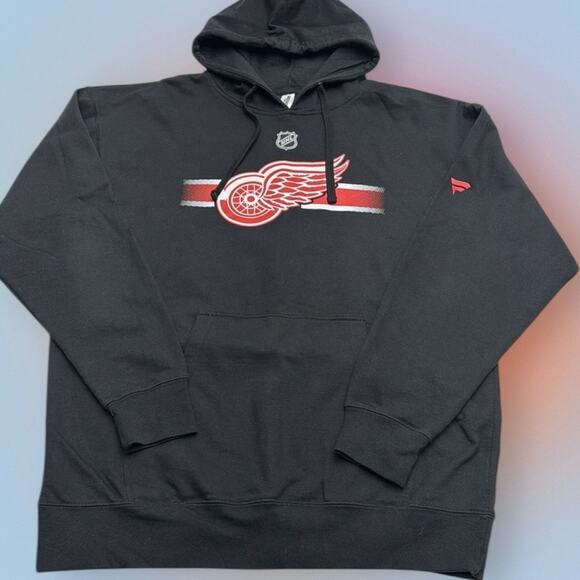 DETROIT RED WINGS Men’s XL Black Hoodie Sweatshirt - Picture 2 of 3